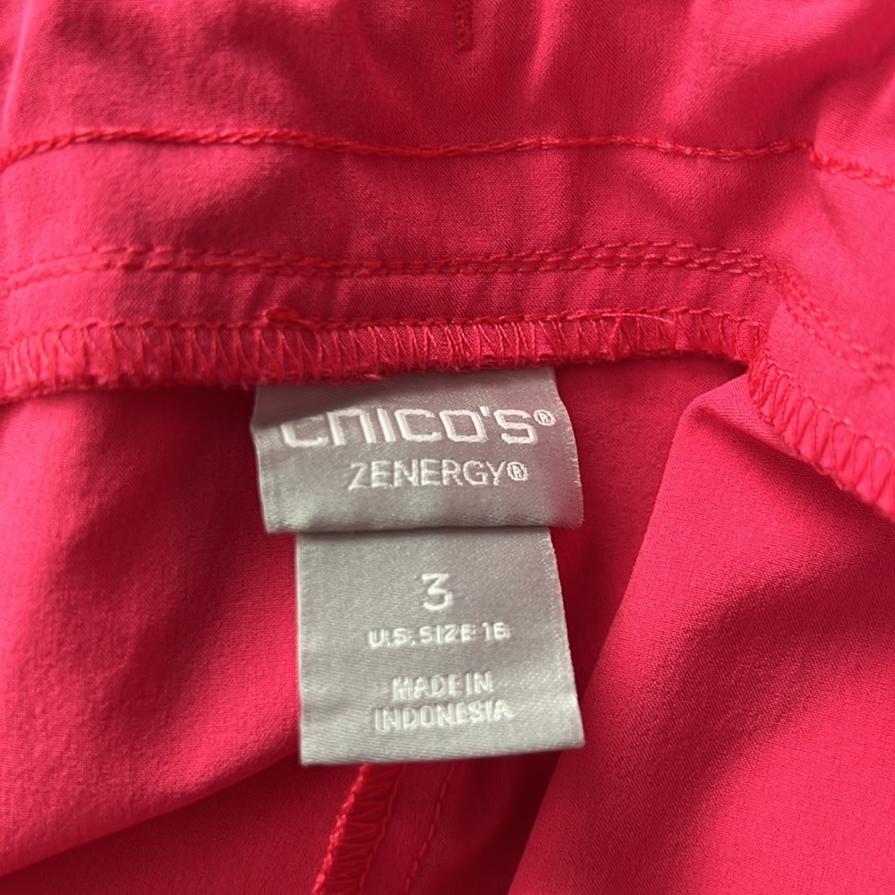 Chico’s Hot Pink Drawstring Adjustable Length Pan… - image 5